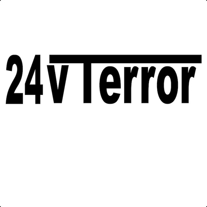 Sticker auto decorativ 24v terror, 26 cm, negru