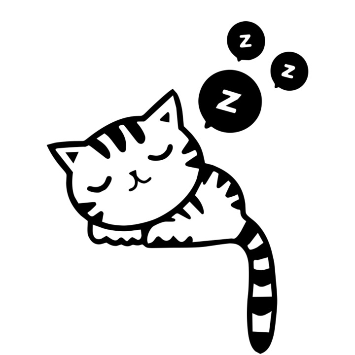 Sticker auto decorativ pisica somnoroasa, marimea 26 cm, alb