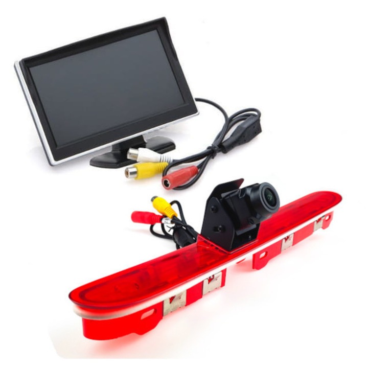 Set camera de marsarier cu monitor 5", expert PRO, pentru Peugeot Expert, Citroen Space Tourer, Toyota ProAce, dimensiuni 26x3,2cm, rezistenta IP69K