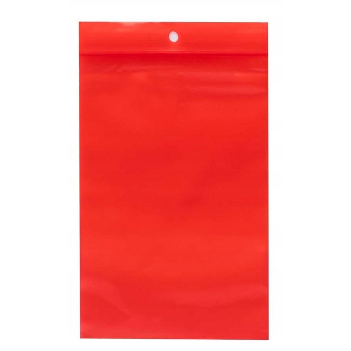 Pungi Zip, Neopak, Set 100 Bucati, Inchidere Cu Fermoar, Material Antistatic ESD, Grosime 80um, Protectie Componente Electronice, Rezistente Si Hermetice, 100x150mm, Rosu