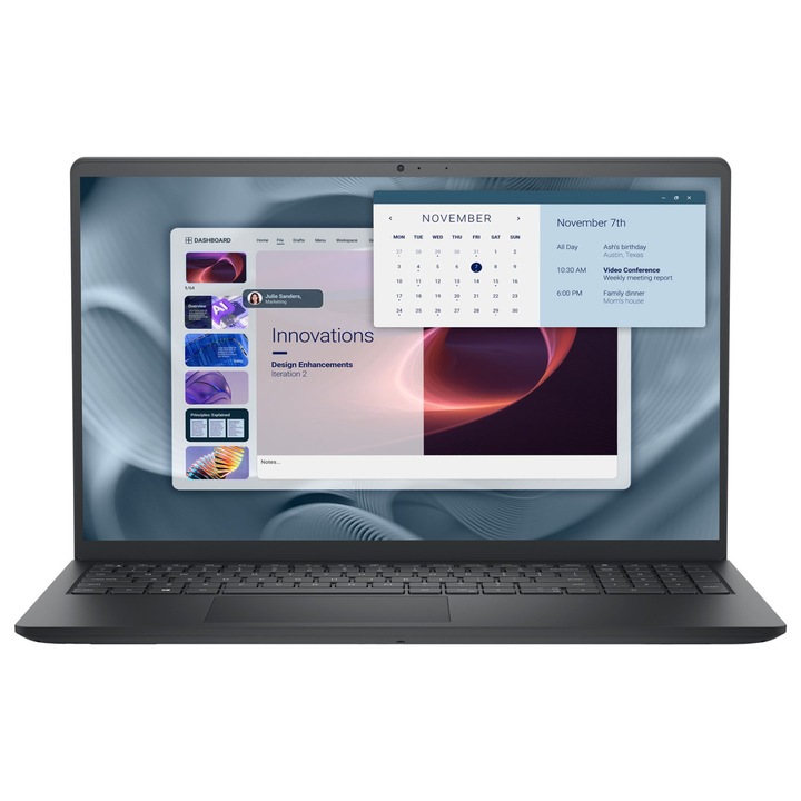 Laptop DELL Pro 15, 15.6" Full HD, Intel® Core™ i5 1334U pana la 4.6 GHz, 16 GB RAM DDR5, 512 GB SSD, Intel® UHD Graphics, Windows 11 Pro, Carbon Black 512 GB