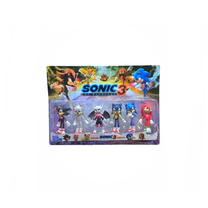 Set 6 Figurine Sonic 3, multicolor, 9 cm