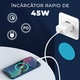 Incarcator Samsung Galaxy A57 compatibil Fast Charge 45W Type-C, Cablu 100W Type-C inclus, Afisaj Led, Alb/ Gri