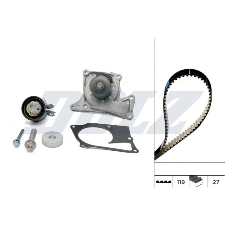 Комплект ангренажен ремък DOLZ KD113 Renault 1.5D, 12-, съвместим с няколко модела