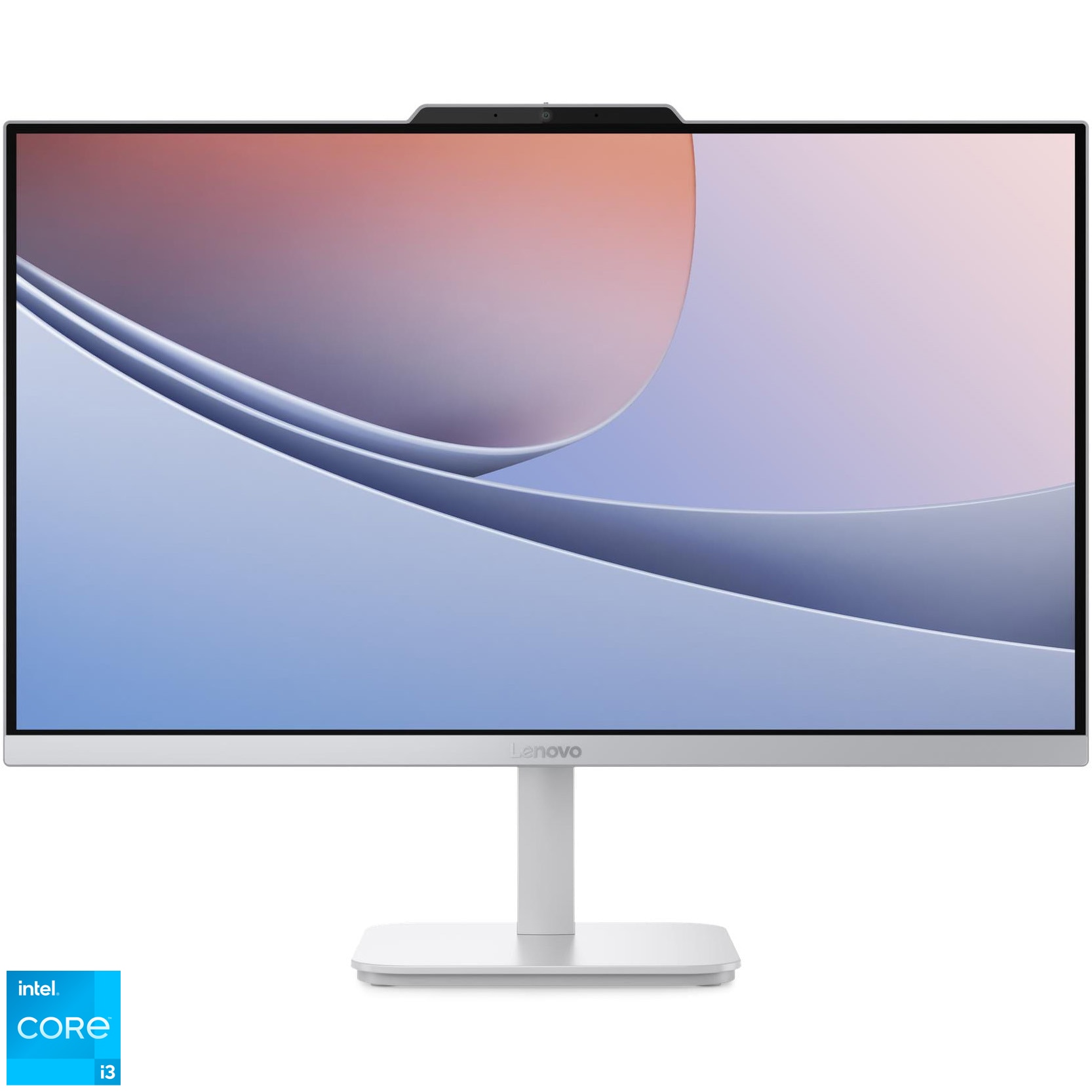 Sistem All-in-One Lenovo A100 cu procesor Intel® Core™ i3-N305 pana la 3.8GHz, 23.8" Full HD, IPS, 16GB DDR5, 512GB SSD, Intel® UHD Graphics, No OS, Cloud Grey