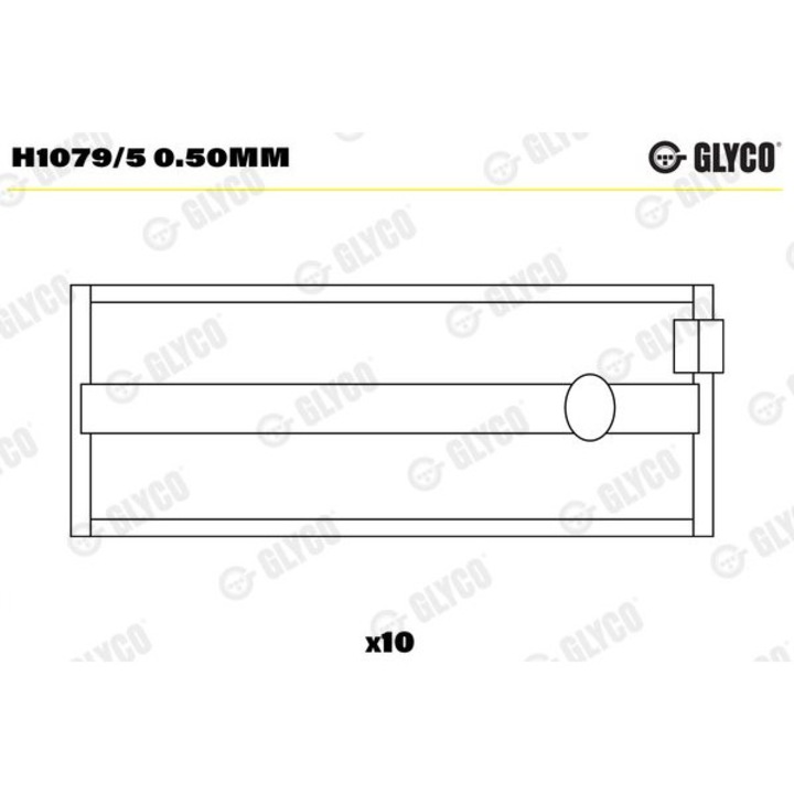 Cuzineti biela, Glyco H10795 0.50MM pentru Ford, 1.1-1.6 CVH