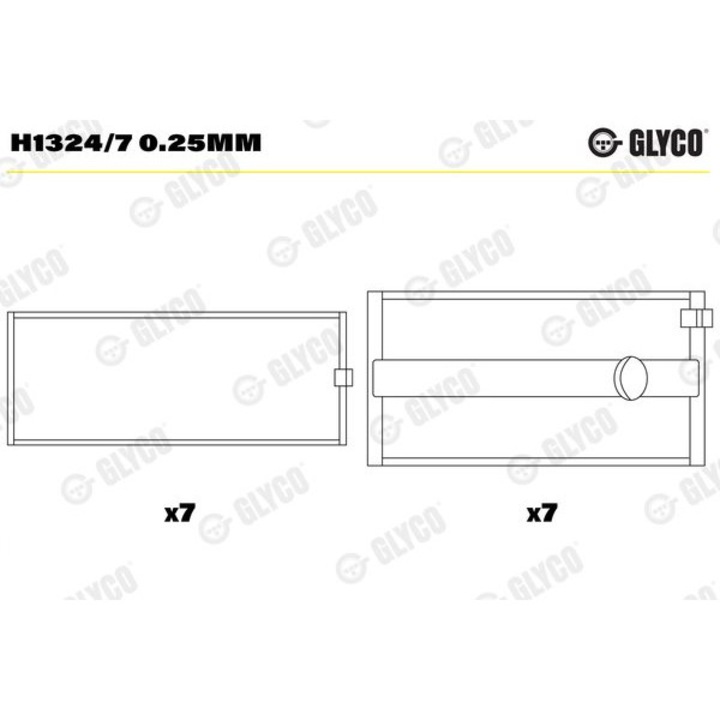 Glyco H13247 hajtókarcsapágyak, 0.25mm, Renault Trucks és Dongfeng, 2000-2010