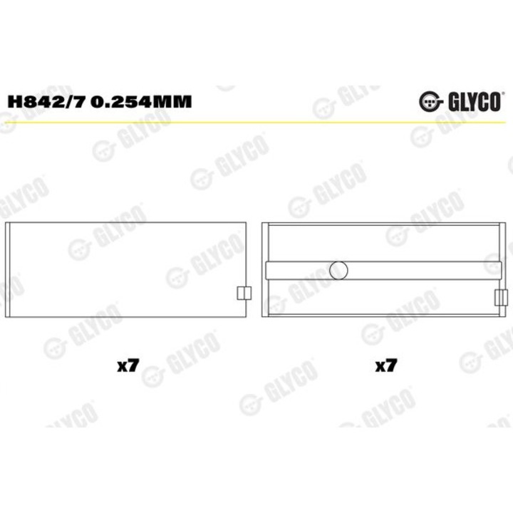 Cuzineti biela Glyco H8427 0.25 Volvo TD100-hoz, 1965-2003, 0.254mm