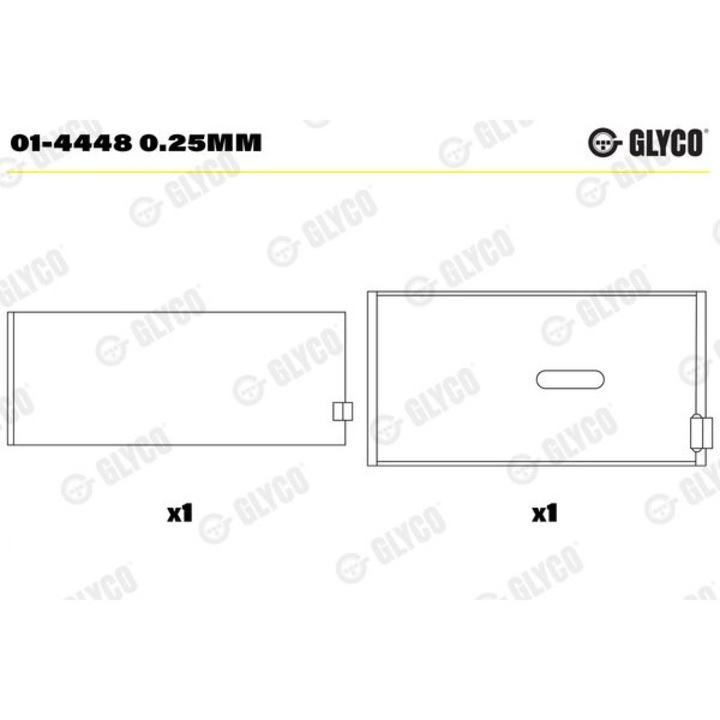 Glyco hajtórúd csapágyak, FORD 6.0D DOVER-hez, 014448