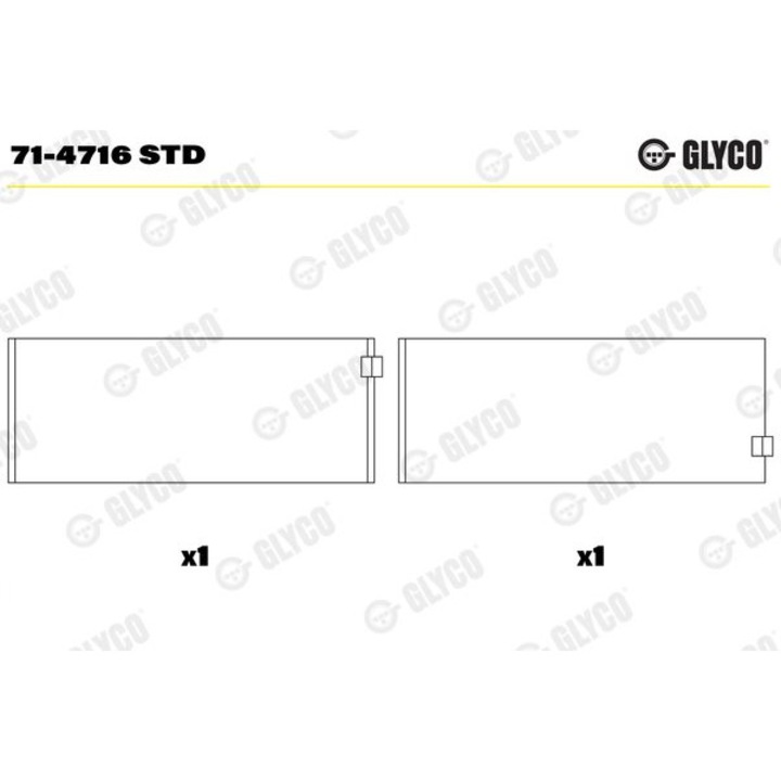 GLYCO hajtókarcsapágy, Volvo D7E/F, 714716