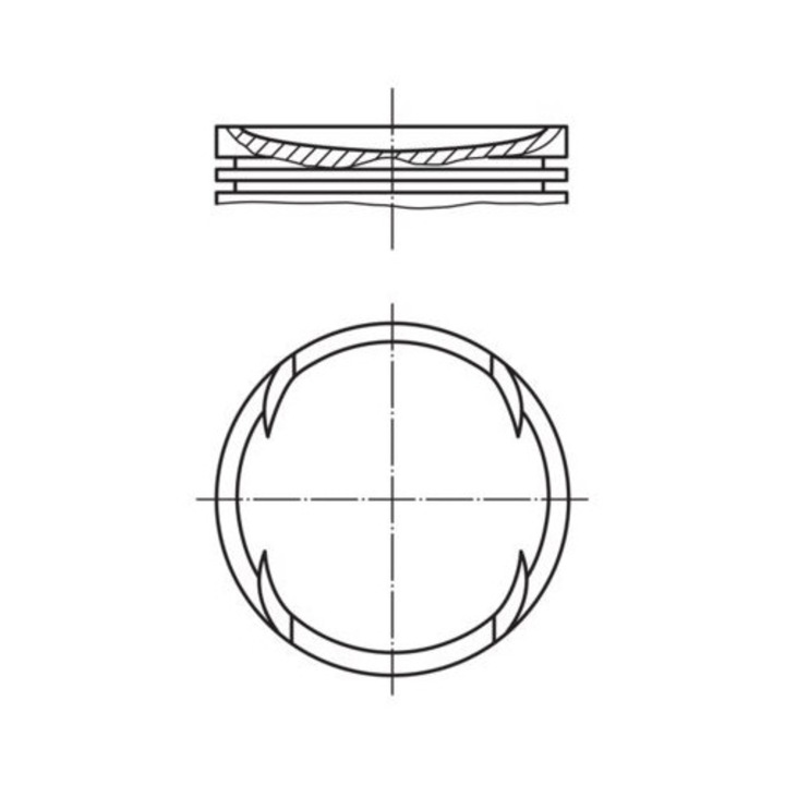 Piston standard VW 1.2, MAHLE, 028PI00120000, 2001-2015