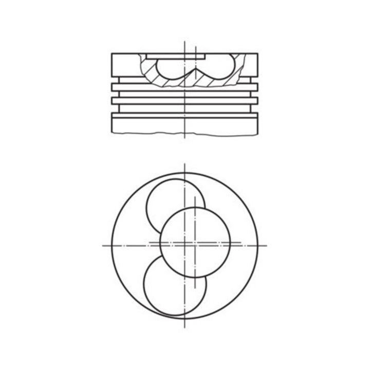 Mahle 0309102 dugattyú Volkswagen 2.0SDI 0.50, 2004-2010, 3/4 hengeres