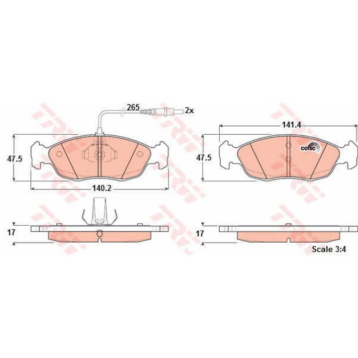 Fékbetét készlet, tárcsafék TRW GDB1104