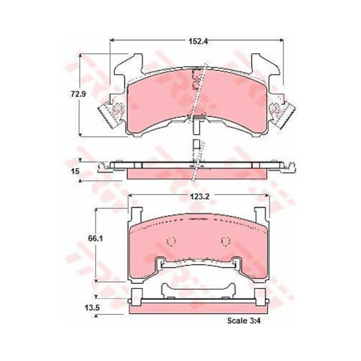 Fékbetét készlet, tárcsafék TRW GDB1272