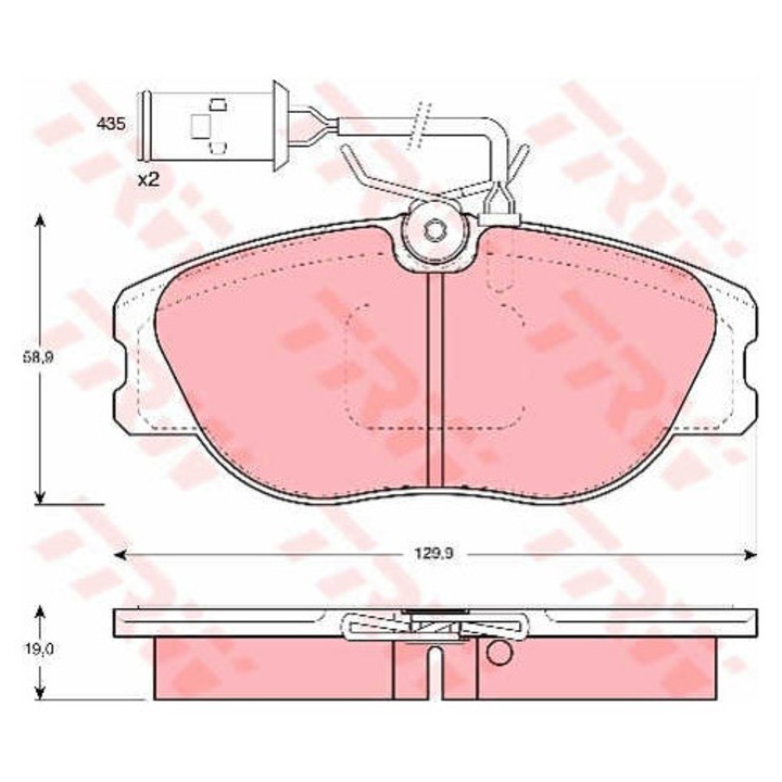 Fékbetét készlet, tárcsafék TRW GDB483