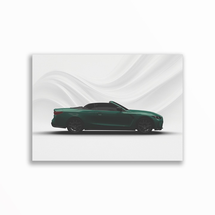 1742 M4 Кабриолет 2025 G83 Зелен, Табло Канава Автомобил Премиум – Минималистичен Дизайн, 30 x 40 см, Без Рамка