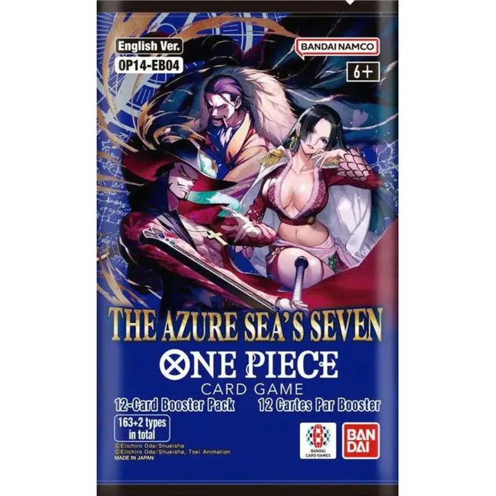 Pachet extindere Jocuri de societate One Piece Bandai OP14 - Tematica Seven Warlords of the Sea, 157 tipuri de carti