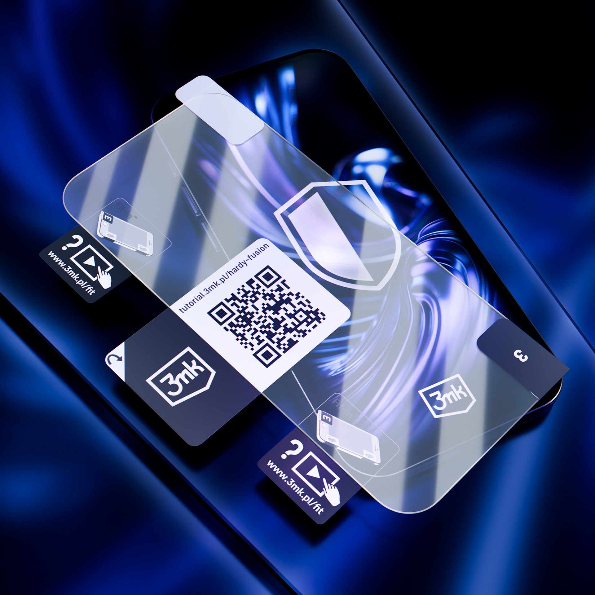 Set 2x folii protectie, Sticla Hibrida 3mk HARDY Fusion pentru Motorola Moto G57 Power, Rezistenta La Impact, Transparent, 0.3mm