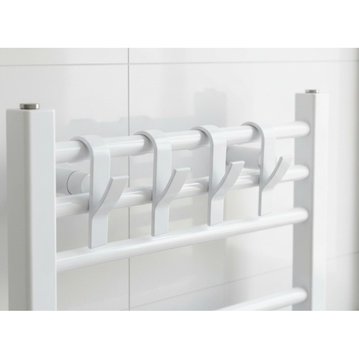 Set 4 buc agatatori pentru calorifer, Syamag, 9.8x2.4x6cm, plastic, utilizare baie/bucatarie