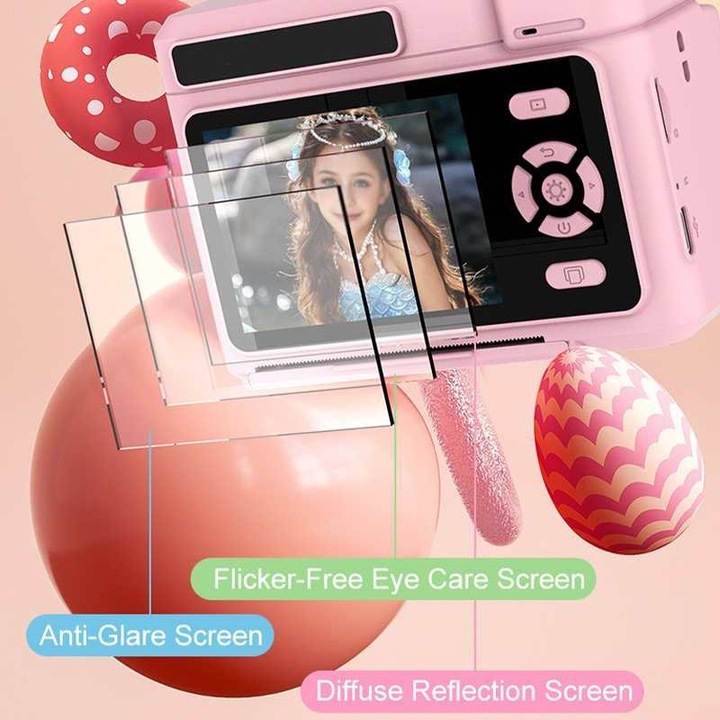 Aiorber kompakt digitális fényképezőgép, lila, mini hordozható, 32 GB, 2,4 hüvelykes kijelző