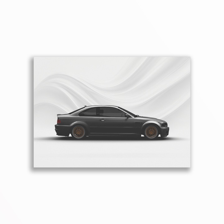1825 325i E46, Премиум Автомобилна Канава – Минималистичен Дизайн, 30 x 40 см, Без Рамка