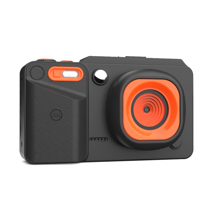 Cameră foto digitală compactă ORBER retro 4K, zoom 16x, ecran HD 2.8 inch, neagră, set complet