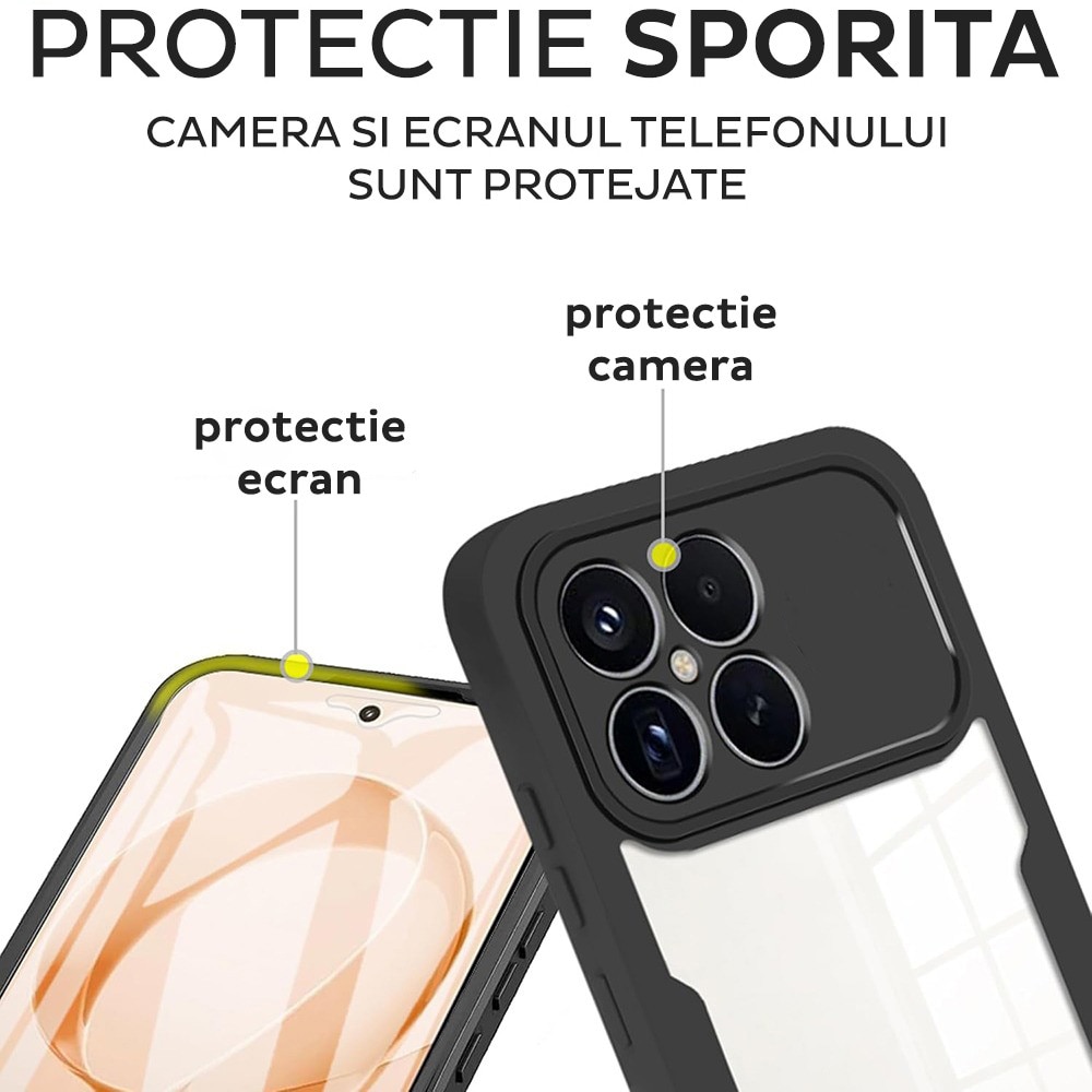 Husa pentru Xiaomi Poco F8 Pro DaDen® ColorVerse 360, Antisoc, Protectie completa spate-ecran, Albastru
