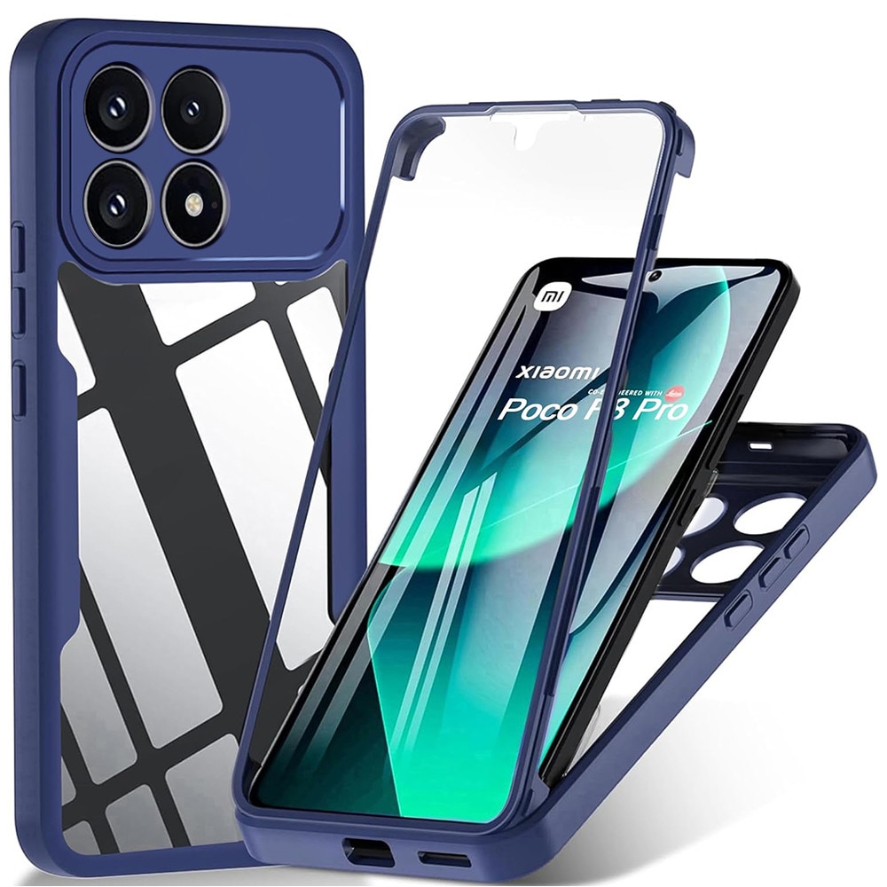 Husa pentru Xiaomi Poco F8 Pro DaDen® ColorVerse 360, Antisoc, Protectie completa spate-ecran, Albastru