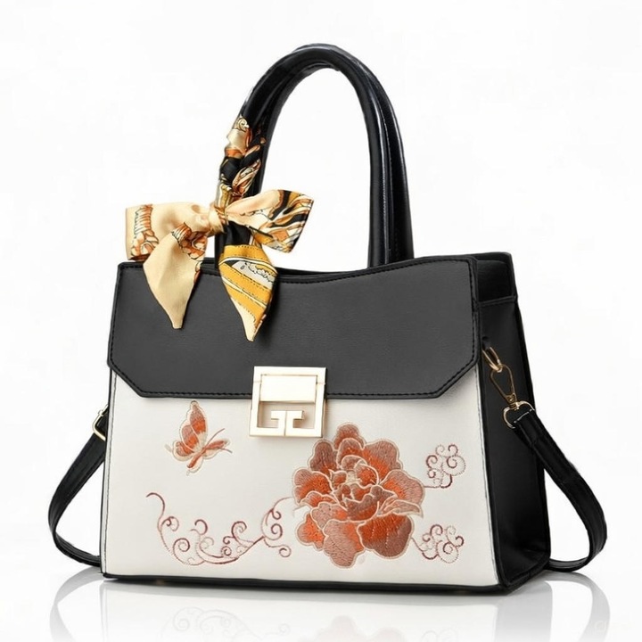 Geantă dama, fără brand, B1266, piesă de umăr, piele ecologică, neagră, 21x29x12cm