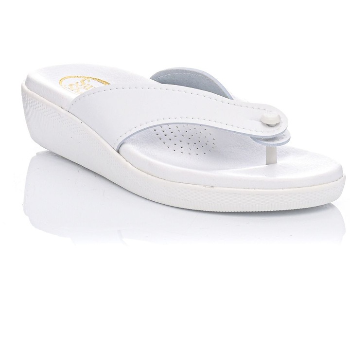 Slapi anatomici dama Sunshine 075A, alb