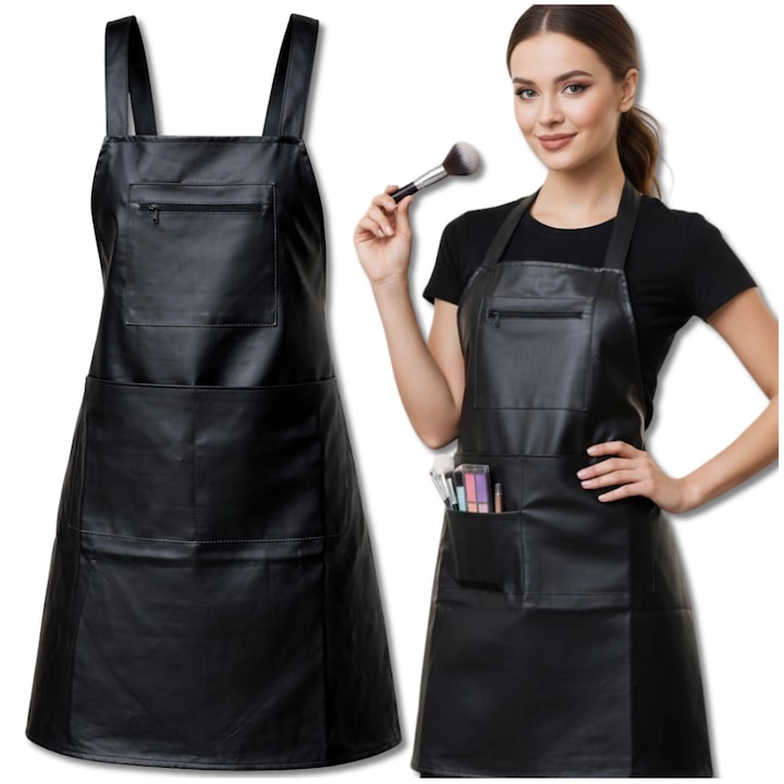 Sort de Protectie Negru Edibazzar, Impermeabil, 3 Buzunare, 80x62 cm, Unisex