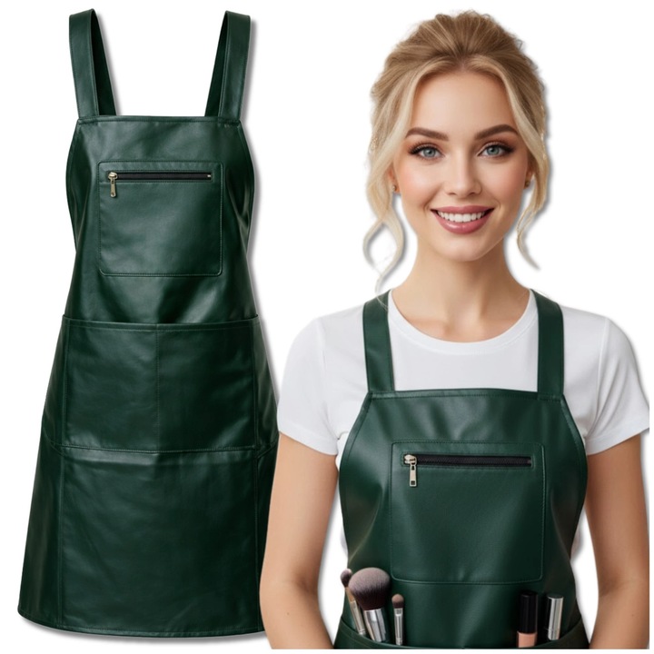 Sort de protectie Edibazzar verde unisex impermeabil cu buzunare, 80x62cm