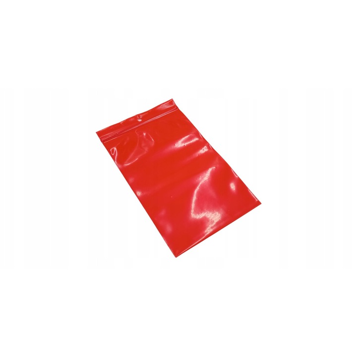 Pungi Cu Inchidere Tip Sfoara, Neopak, Material Pe, Grosime Material 100 Microni, Rezistente La Rupere Si Daune Mecanice, Protectie Impotriva Umiditatii, Prafului Si Murdariei, 25 x 35 cm, Rosu, 50 Buc