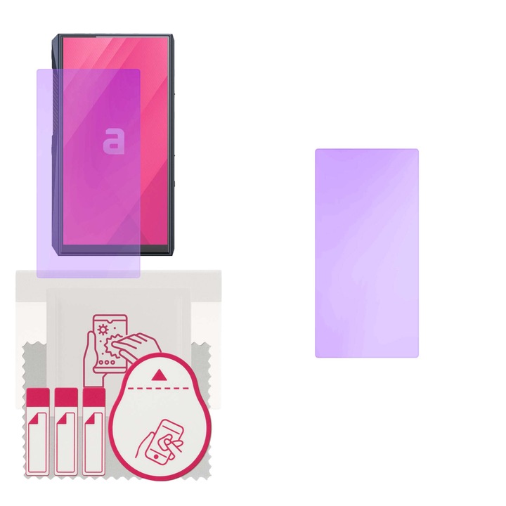 Sticla de protectie ANTI-BLUE apgo pentru FiiO M23 – hibrid üveg, edzett üveg kijelzőre, fényes, pro flexible Hybrid Glass, 9H, full glue
