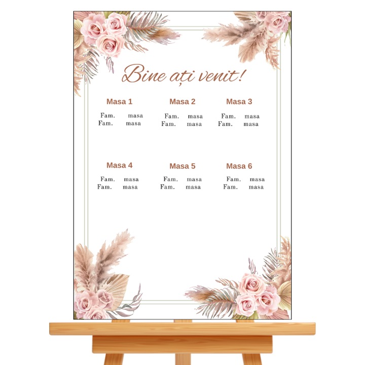 Opis Invitati nunta, model 2, plastifiat, dimenisiune 30x42cm