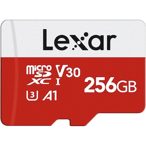 Card memorie microSDXC Lexar 256GB UHS-I U3 A1, negru, cu adaptor SD