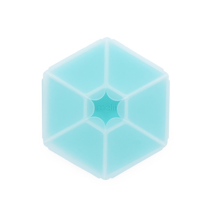 Cutie snack, hatszögletű snack doboz 6 rekesszel, melii, kék