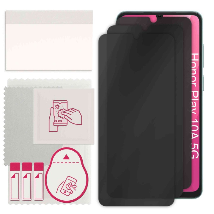 3x apgo adatvédelmi védőüveg Honor Play 10A 5G-hez – hibrid üveg, teljes ragasztás, rugalmas üveg