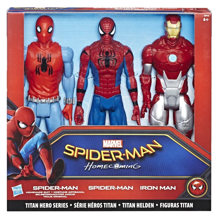 Комплект фигурки Hasbro Marvel Spider-Man Titan Hero Series, 3 броя, 30 см височина