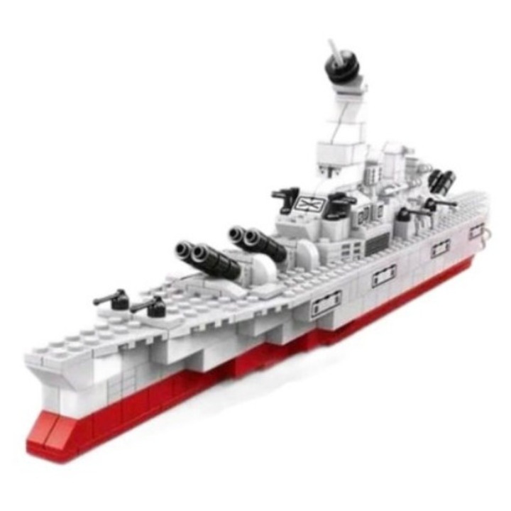 Constructor mare „Nava militara”, 1000 de piese, 6 in 1, 25×13×37 cm