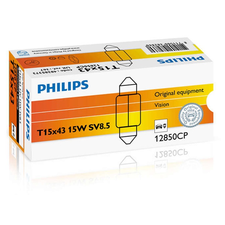 Bec auto halogen Philips Vision C15W-Festoon 15W 12V 12850CP