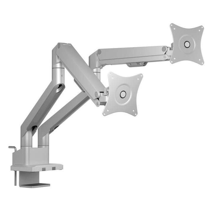 Suport dual pentru monitoare Raidsonic IB-MS524-T, 17"-32", gri, montare pe birou