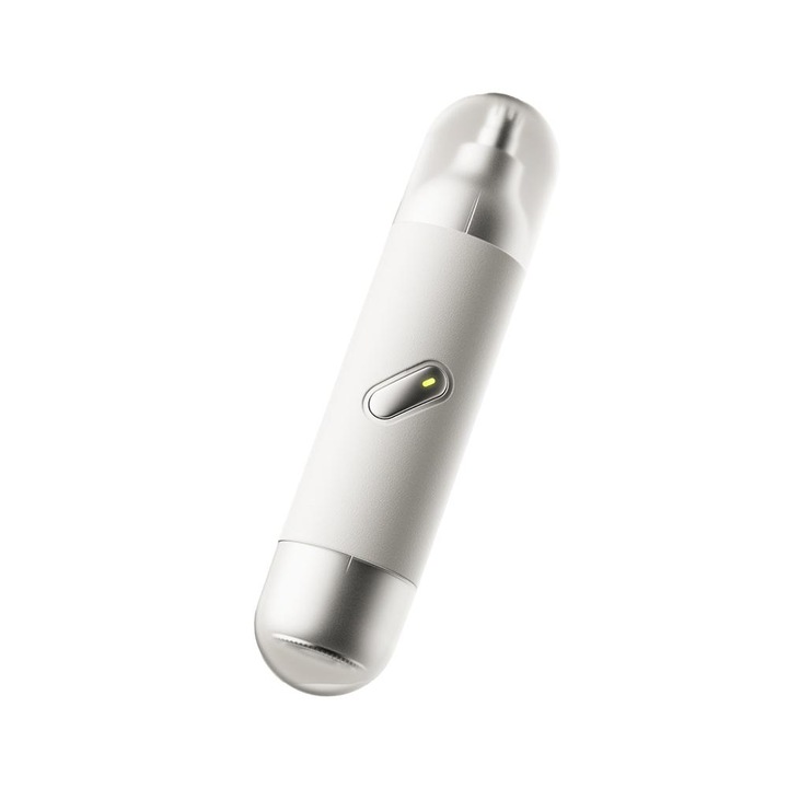 Aparat de ras electric 2-in-1 pentru nas si barba, alb, cu lame rotative, portabil, pentru barbati si femei