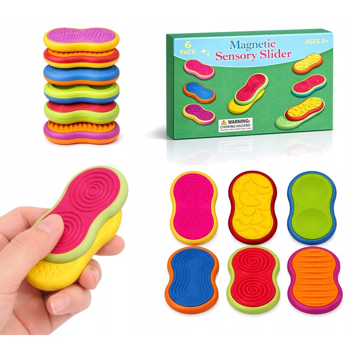 6 darab színes stresszoldó játék szett, interaktív játékok gyerekeknek és felnőtteknek, szilikon, többszínű