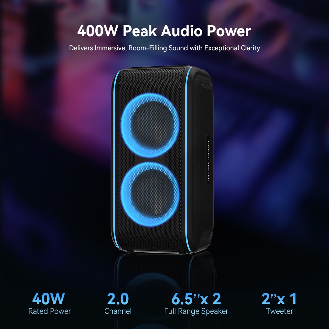 Boxa karaoke portabila cu 2 microfoane pentru adulti si copii 400W ...