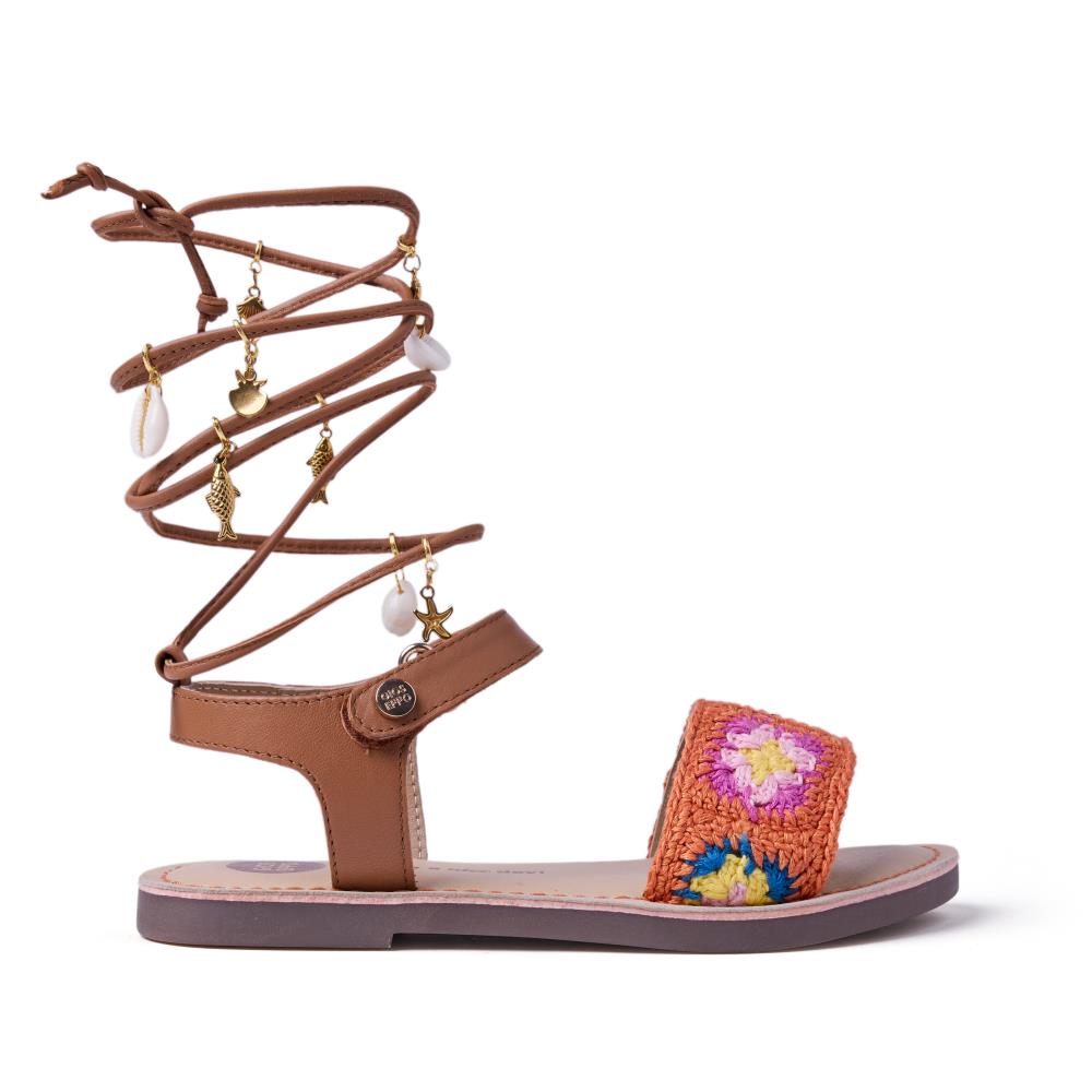 Gioseppo, Sandale de piele Laismis, Maro pamantiu, 32 EU