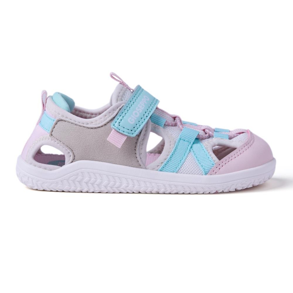 Gioseppo, Sandale de piele ecologica si material textil cu talpa flexibila Crab, Roz, 22 EU