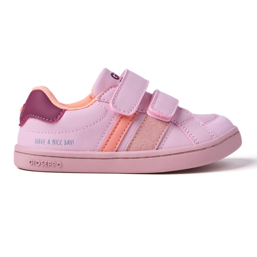 Gioseppo, Pantofi sport de piele ecologica cu velcro Edet, Coral, 24 EU