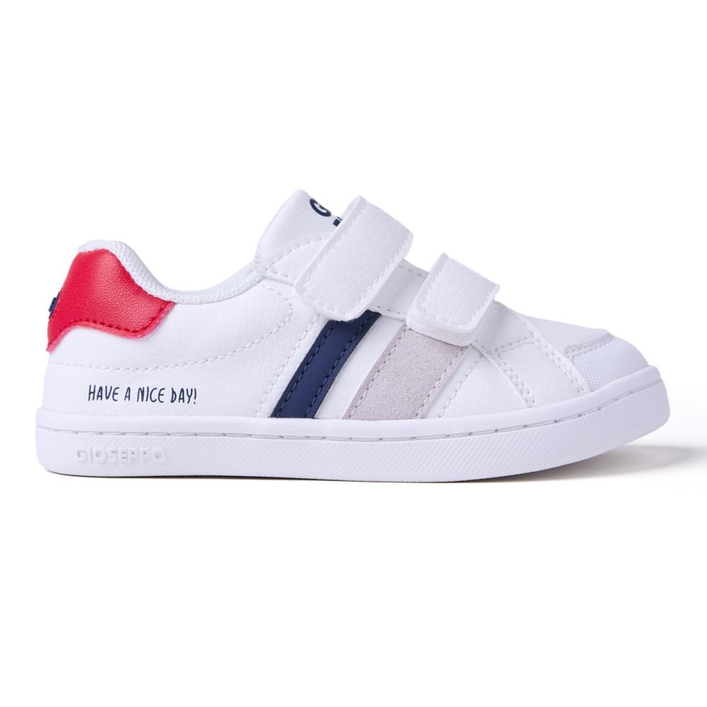 Gioseppo, Pantofi sport de piele ecologica cu velcro Edet, Rosu, Alb, Albastru, 25 EU