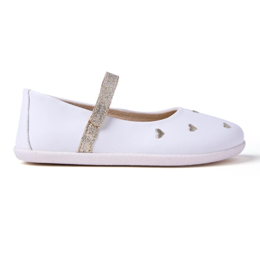 Gioseppo, Balerini Mary Jane de piele Hemse, Alb, 26 EU